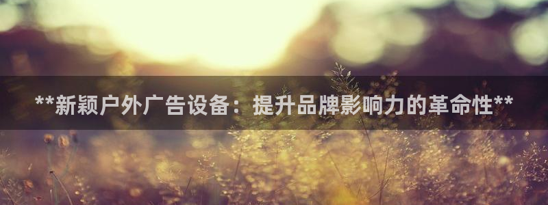 杏宇平台客服：**新颖户外广告设备：提升品牌影响力的革命性**