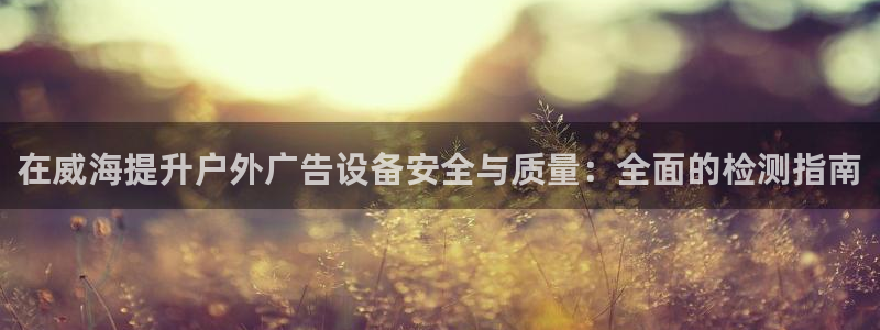 杏宇平台是什么：在威海提升户外广告设备安全与质量：全面的检测指南