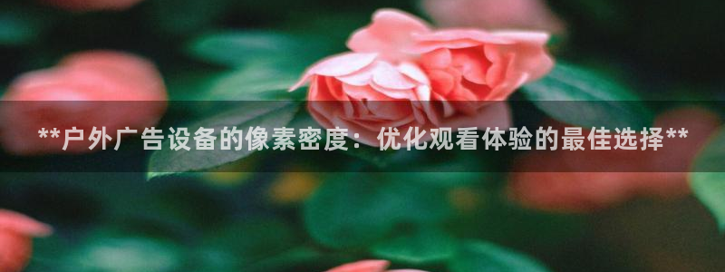 杏宇平台登录方法：**户外广告设备的像素密度：优化观看体验的最佳选择**