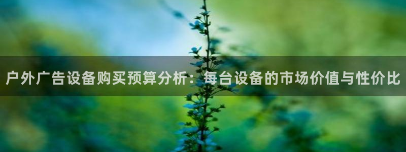 杏宇平台代理多少钱一个：户外广告设备购买预算分析：每台设备的市场价值与性价比