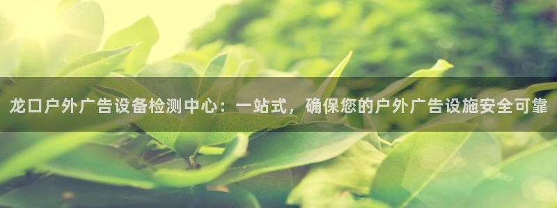 杏宇平台注册地址：龙口户外广告设备检测中心：一站式，确保您的户外广告设施安全可靠
