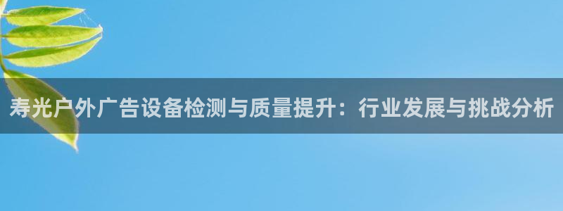 杏宇平台代理怎么样：寿光户外广告设备检测