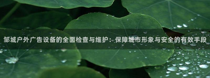 杏宇平台总代理：邹城户外广告设备的全面检查与维护：保障城市形象与安全的有效手段