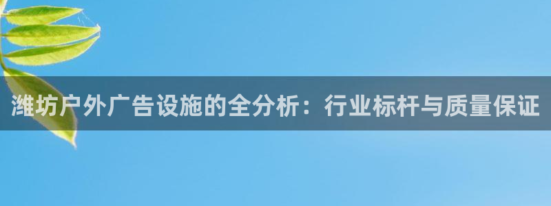 杏宇平台登录步骤是什么：潍坊户外广告设施的全分析：行业标杆与质量保证