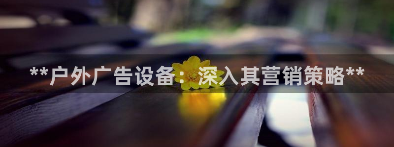 杏宇平台开户：**户外广告设备：深入其营销策略**