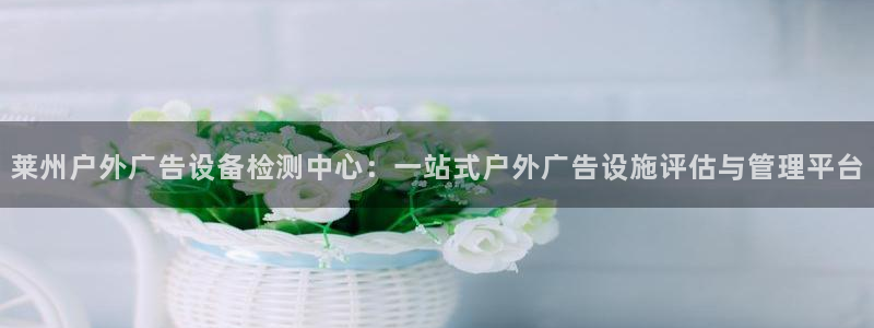 杏宇平台代理怎么样可靠吗：莱州户外广告设备检测中心：一站式户外广告设施评估与管理平台